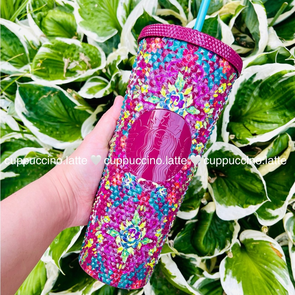 🎃NWT✨Starbucks 2025 Fall Halloween Printed Floral Studded Bling Venti Tumbler